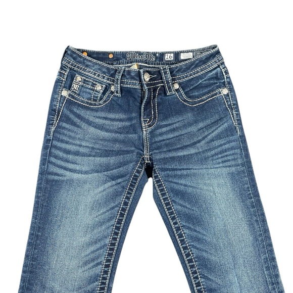 Miss Me JK55725 Girl’s Embellishment Rhinestone Skinny Blue Jeans Sz 16 (26x31 - Picture 2 of 9